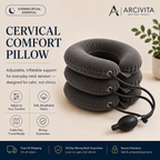 ARCIVITA Cervical Comfort Pillow inflatable neck support pillow with adjustable 3-layer design
